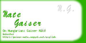 mate gaiser business card